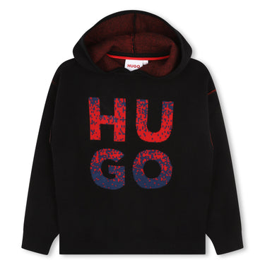 Sweter o Sudadera HUGO negra para niños y adolescentes